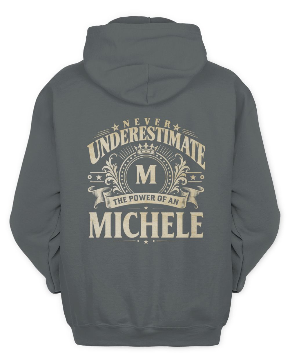 Never Underestimate Your Name Luxury Logo Shirt MICHELE M1-63 / Unisex Hoodie / charcoal