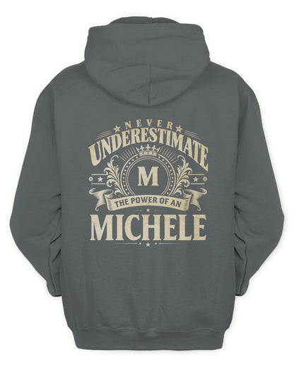 Never Underestimate Your Name Luxury Logo Shirt MICHELE M1-63 / Unisex Hoodie / charcoal