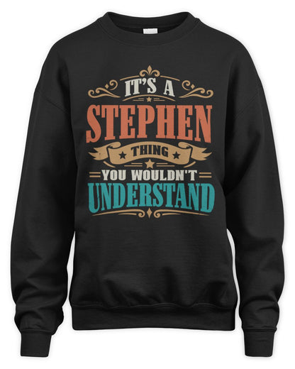 It’s a Name Thing Personalized Retro T-Shirt STEPHEN M1-47 / Unisex Sweatshirt / black