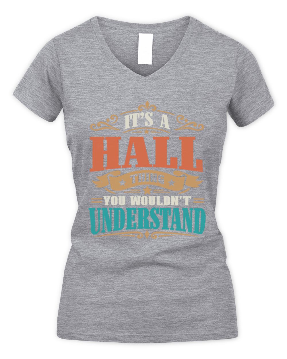It’s a Name Thing Personalized Retro T-Shirt HALL M1-47 / Women's V-Neck T-Shirt / sport grey