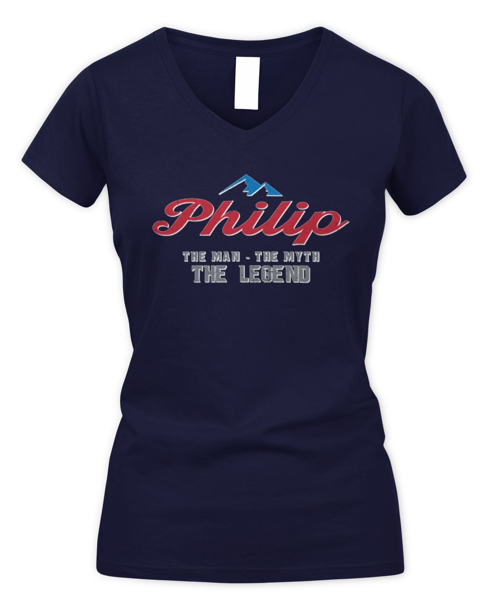 The Man The Myth The Legend Coors Light Beer T-Shirt PHILIP M1-S84 / Women's V-Neck T-Shirt / navy