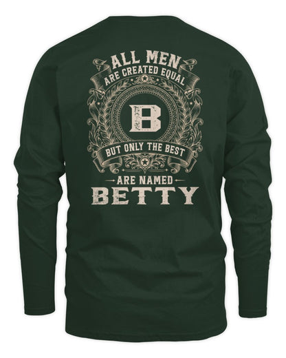 All Men Are Created Equal Cool Logo Shirt BETTY M1-60 / Men's Long Sleeved T-Shirt / forest green
