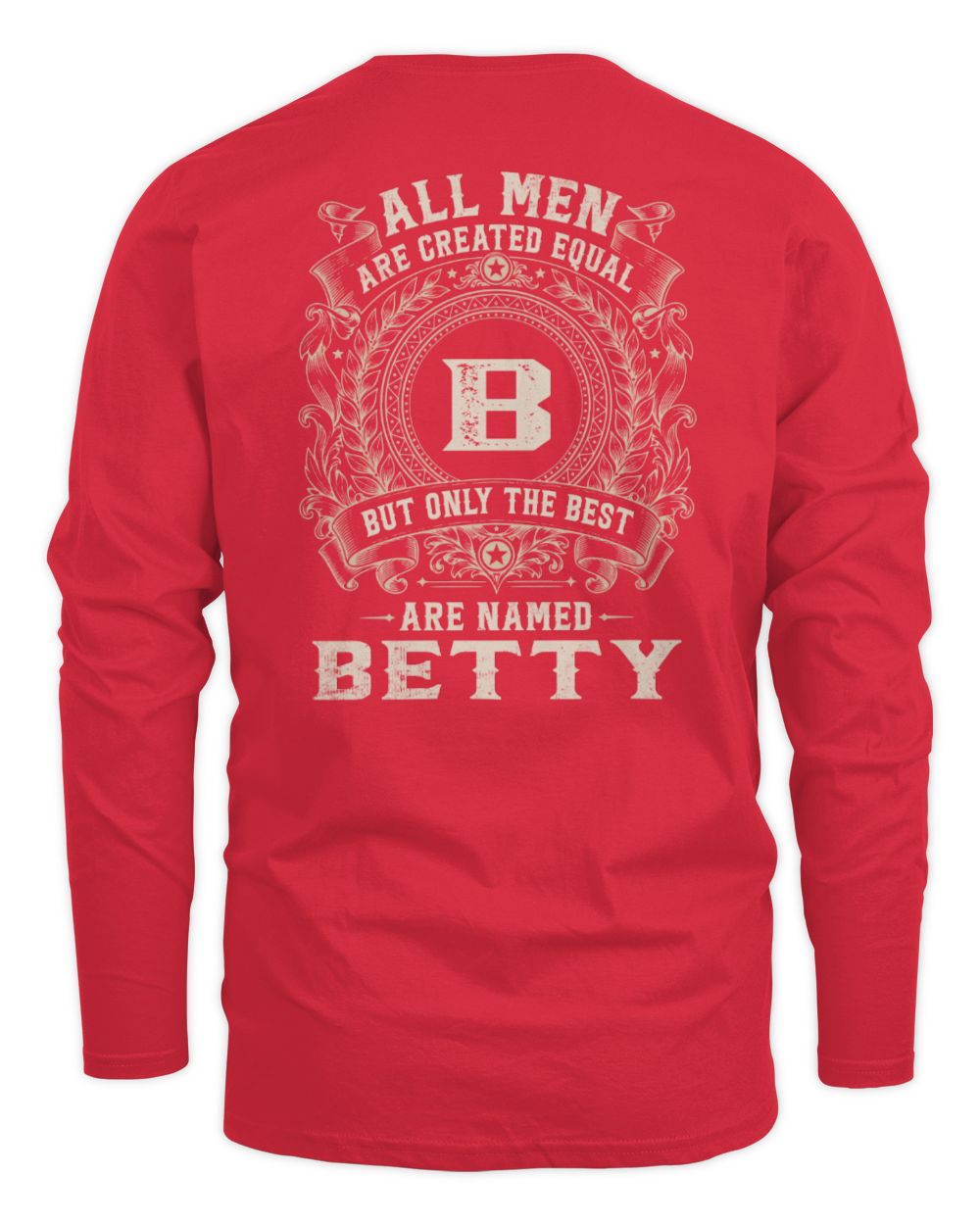 All Men Are Created Equal Cool Logo Shirt BETTY M1-60 / Men's Long Sleeved T-Shirt / red