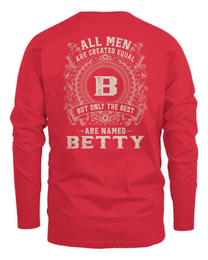All Men Are Created Equal Cool Logo Shirt BETTY M1-60 / Men's Long Sleeved T-Shirt / red