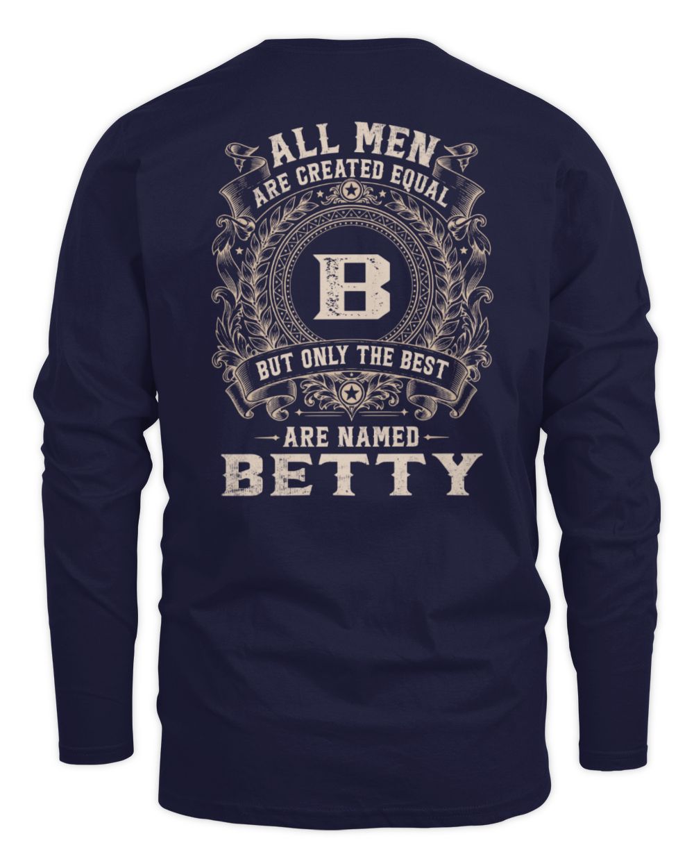 All Men Are Created Equal Cool Logo Shirt BETTY M1-60 / Men's Long Sleeved T-Shirt / navy