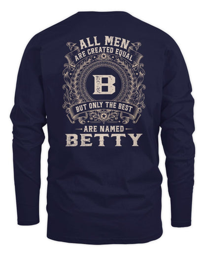 All Men Are Created Equal Cool Logo Shirt BETTY M1-60 / Men's Long Sleeved T-Shirt / navy