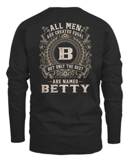 All Men Are Created Equal Cool Logo Shirt BETTY M1-60 / Men's Long Sleeved T-Shirt / black