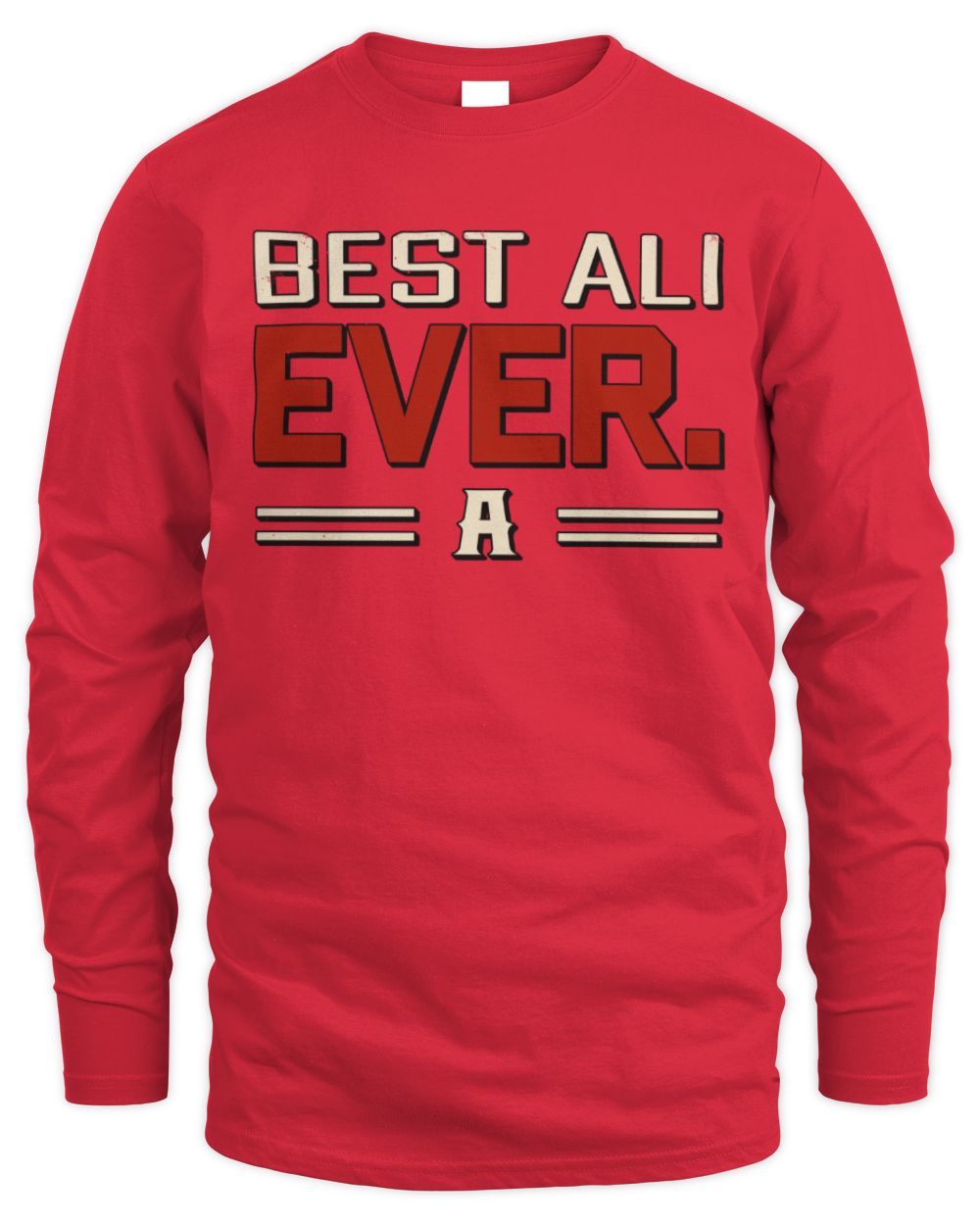 Best Your Name Ever Cool Shirt ALI M1-58 / Men's Long Sleeved T-Shirt / red