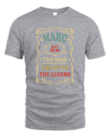 The Man The Myth The Legend Vintage Gold Wine Shirt MARC M1-52 / Unisex Standard T-Shirt / sport grey