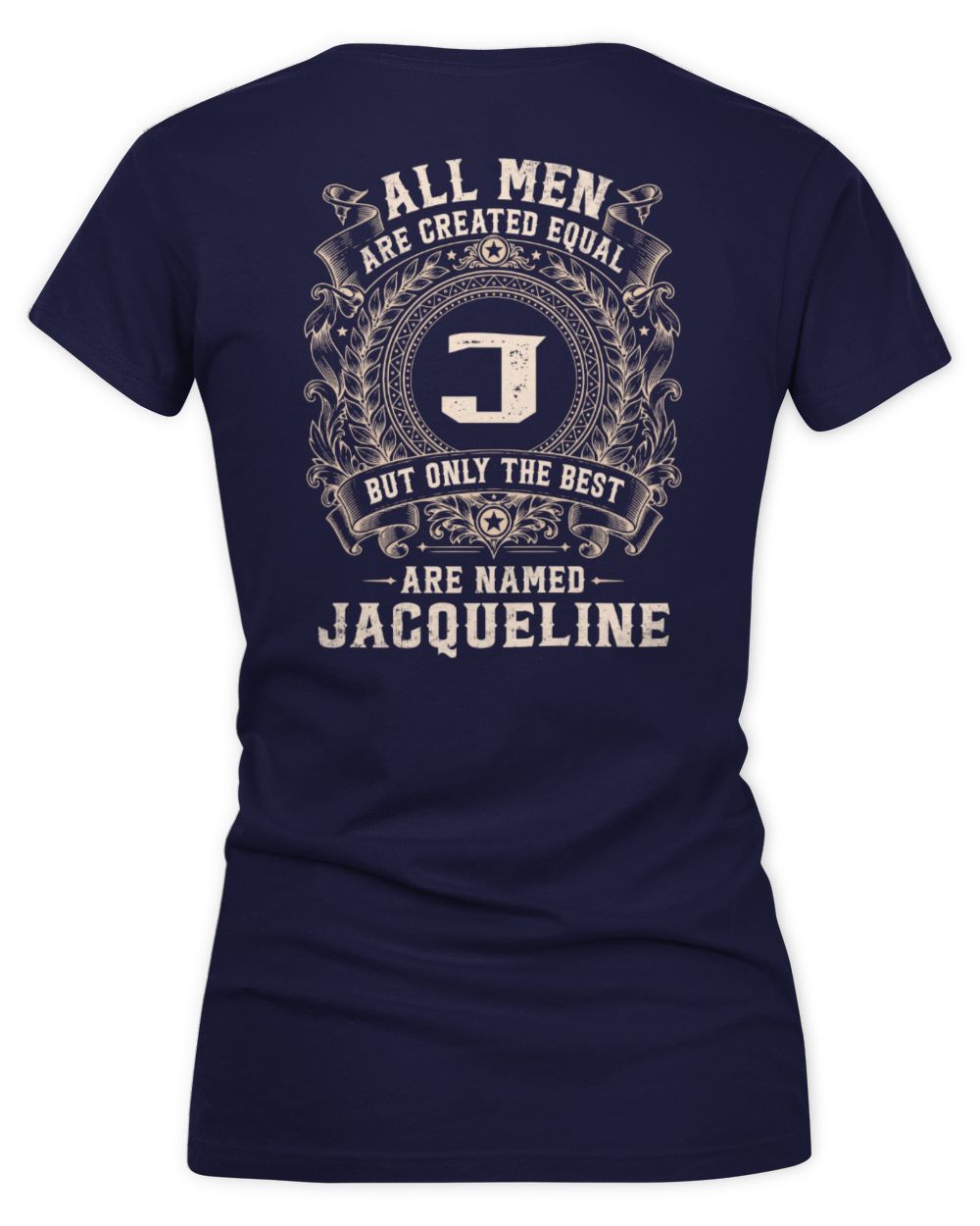 All Men Are Created Equal Cool Logo Shirt JACQUELINE M1-60 / Women's V-Neck T-Shirt / navy