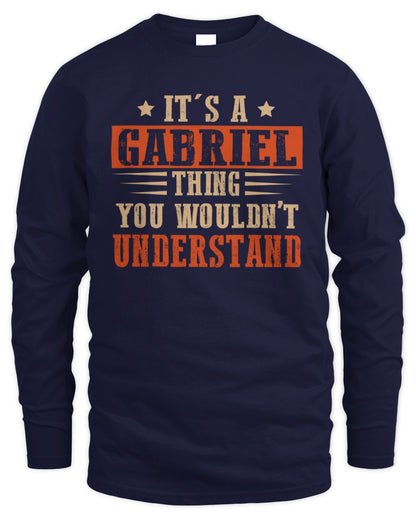 It's a Name Thing Personalized Funny Shirt GABRIEL M1-51 / Men's Long Sleeved T-Shirt / navy