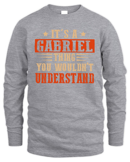 It's a Name Thing Personalized Funny Shirt GABRIEL M1-51 / Men's Long Sleeved T-Shirt / sport grey