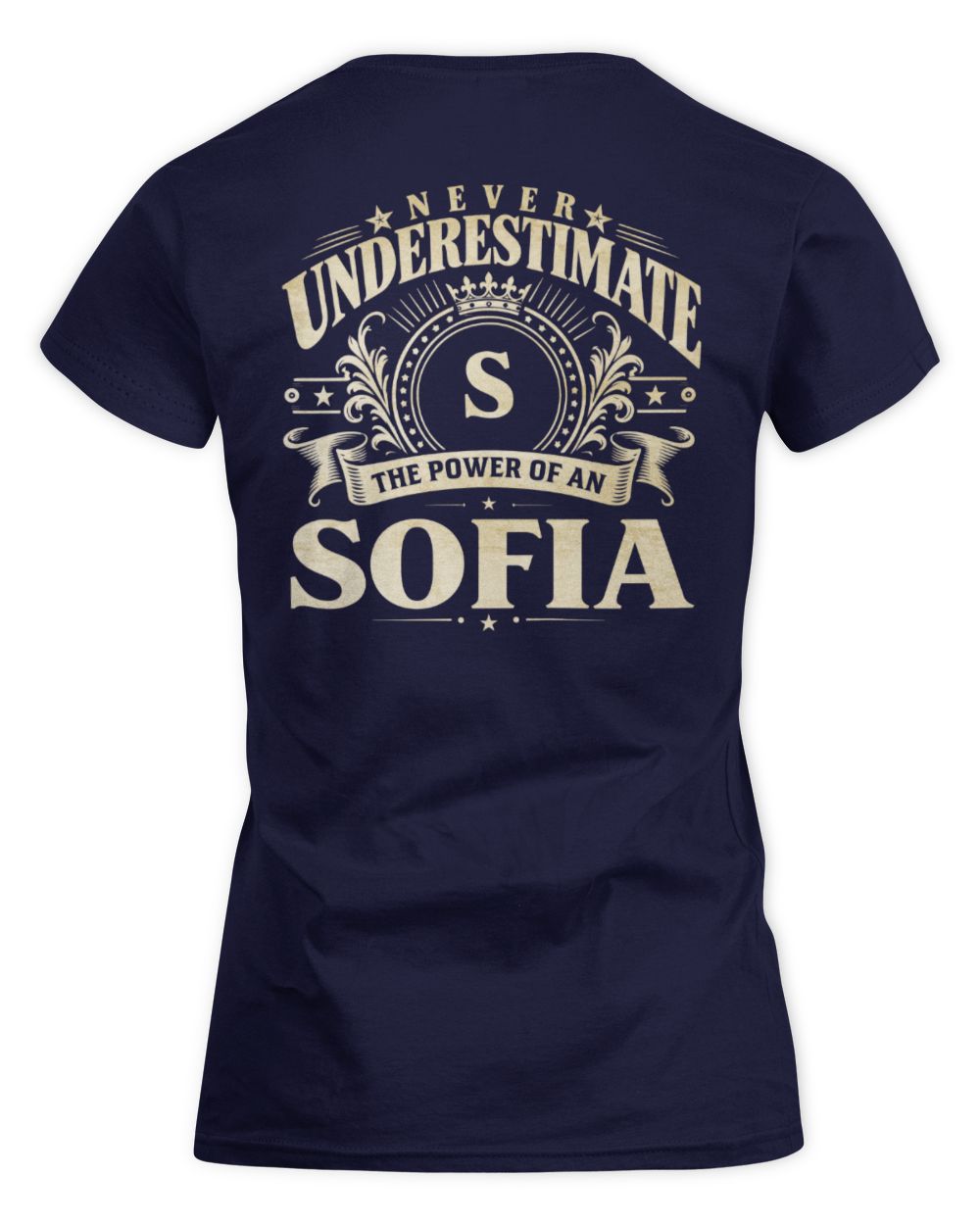 Never Underestimate Your Name Luxury Logo Shirt SOFIA M1-63 / Women's Standard T-Shirt / navy