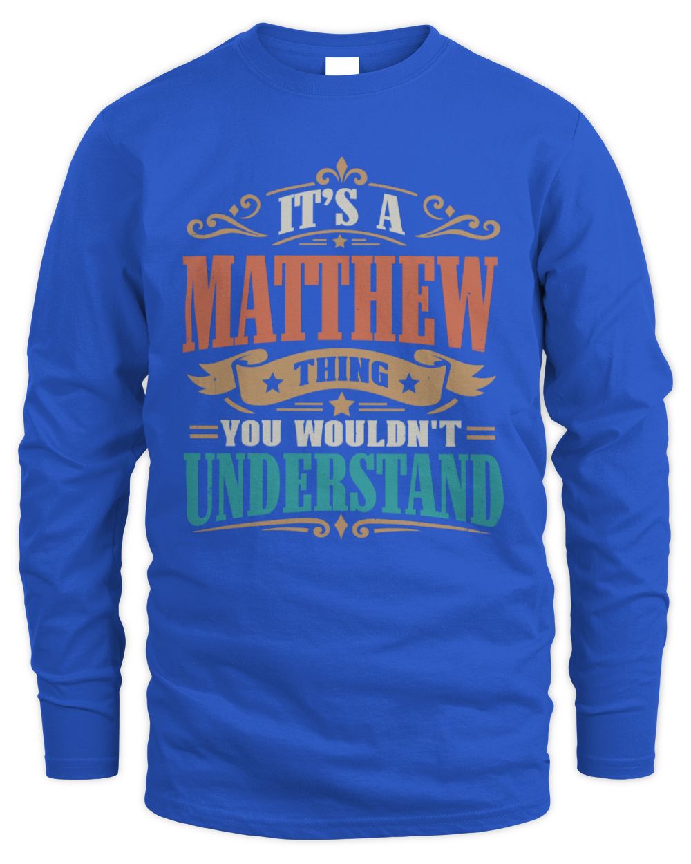 It’s a Name Thing Personalized Retro T-Shirt MATTHEW M1-47 / Men's Long Sleeved T-Shirt / royal