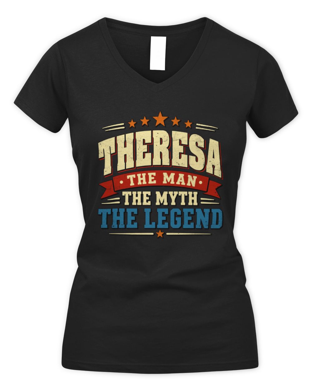 The Man The Myth The Legend Ribbon Vintage T-Shirt THERESA M1-56 / Women's V-Neck T-Shirt / black