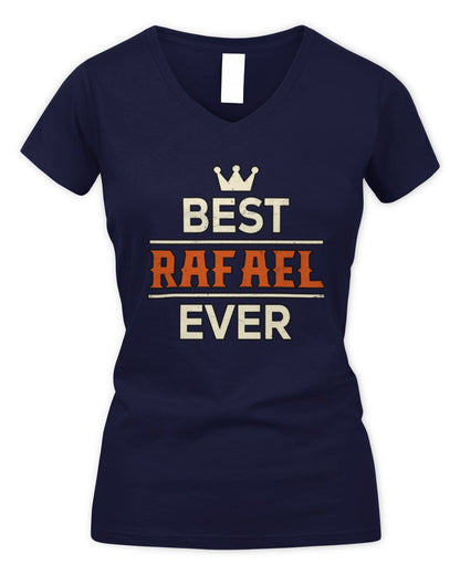 Best Your Name With Crown Shirt RAFAEL M1-59 / Women's V-Neck T-Shirt / navy