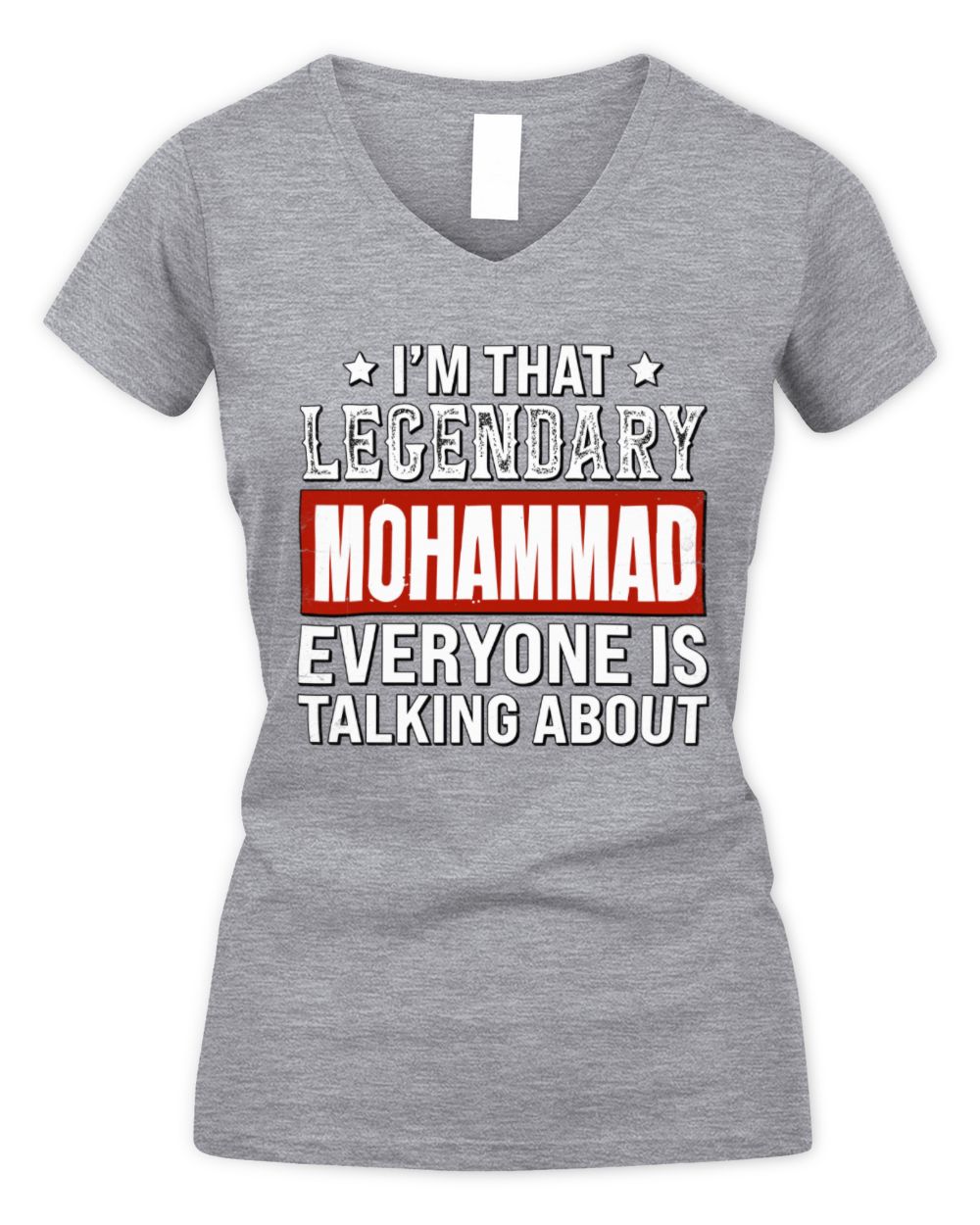 I'm That Legendary Name Everyone Is Talking About Funny Graphic T-Shirt MOHAMMAD M1-73 / Women's V-Neck T-Shirt / sport grey