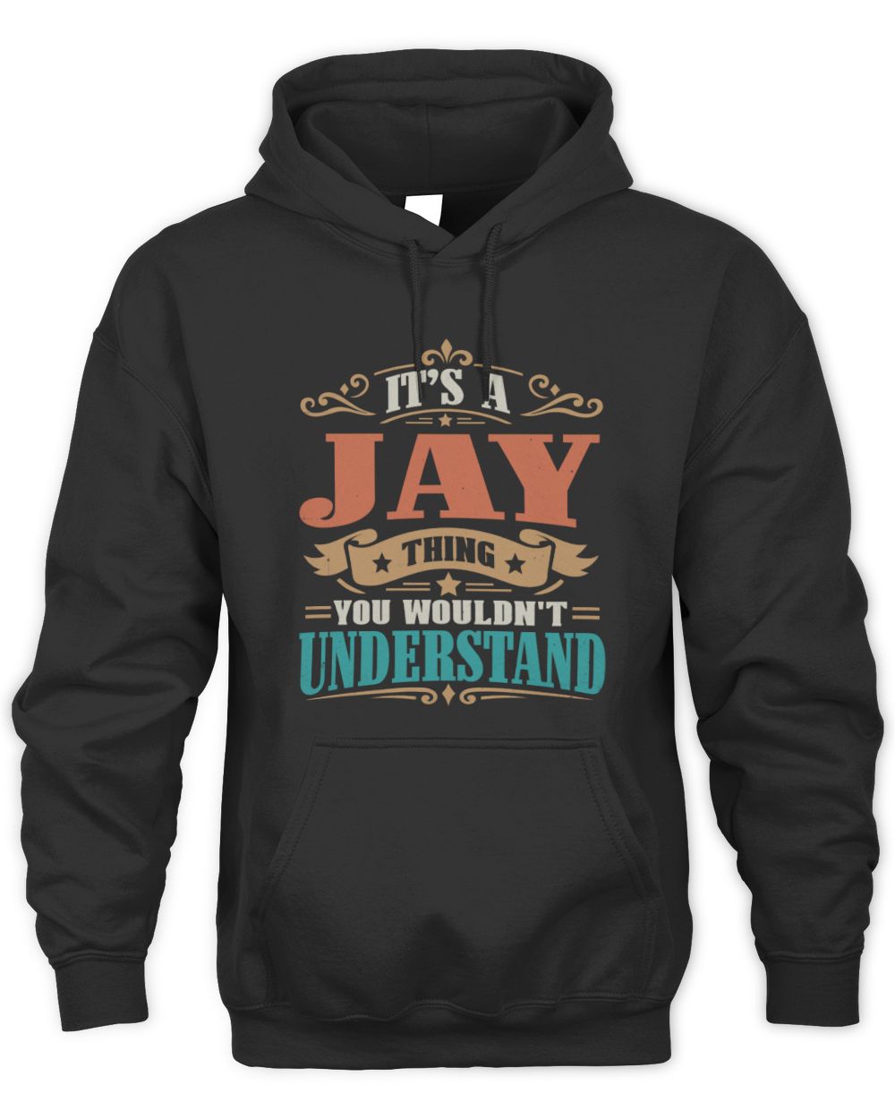 It’s a Name Thing Personalized Retro T-Shirt JAY M1-47 / Unisex Hoodie / black