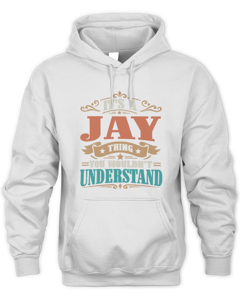 It’s a Name Thing Personalized Retro T-Shirt JAY M1-47 / Unisex Hoodie / white