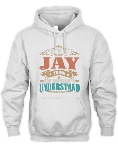 It’s a Name Thing Personalized Retro T-Shirt JAY M1-47 / Unisex Hoodie / white