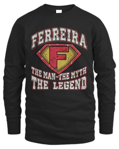 The Man The Myth The Legend Superman Graphic T-Shirt FERREIRA M1-74 / Men's Long Sleeved T-Shirt / black