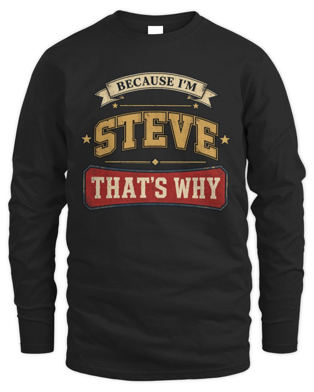 Because I'm Name That's Why Americana T-Shirt STEVE M1-S88 / Men's Long Sleeved T-Shirt / black