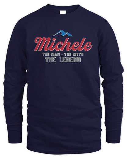 The Man The Myth The Legend Coors Light Beer T-Shirt MICHELE M1-S84 / Men's Long Sleeved T-Shirt / navy