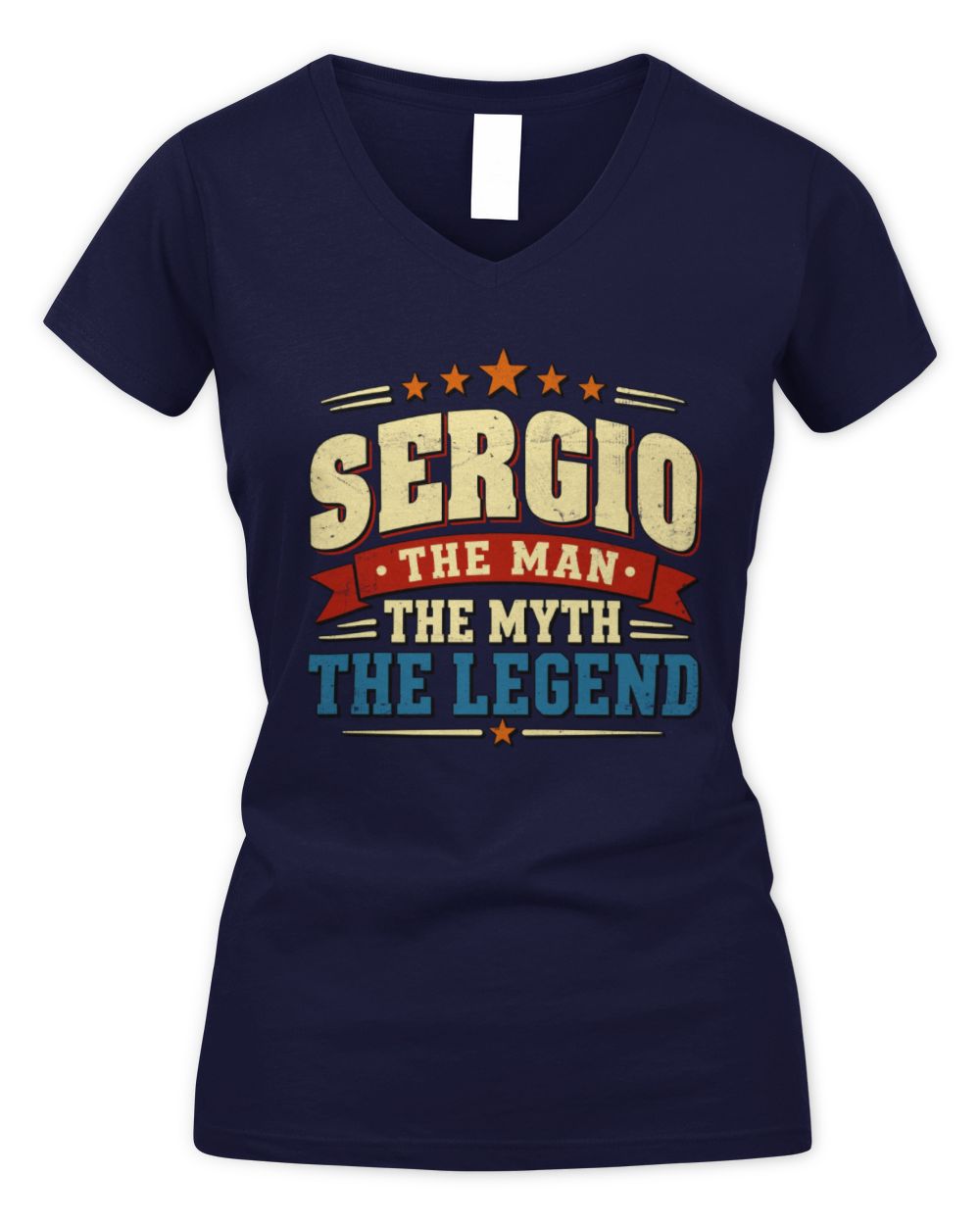The Man The Myth The Legend Ribbon Vintage T-Shirt SERGIO M1-56 / Women's V-Neck T-Shirt / navy