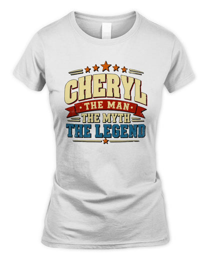 The Man The Myth The Legend Ribbon Vintage T-Shirt CHERYL M1-56 / Women's Standard T-Shirt / white