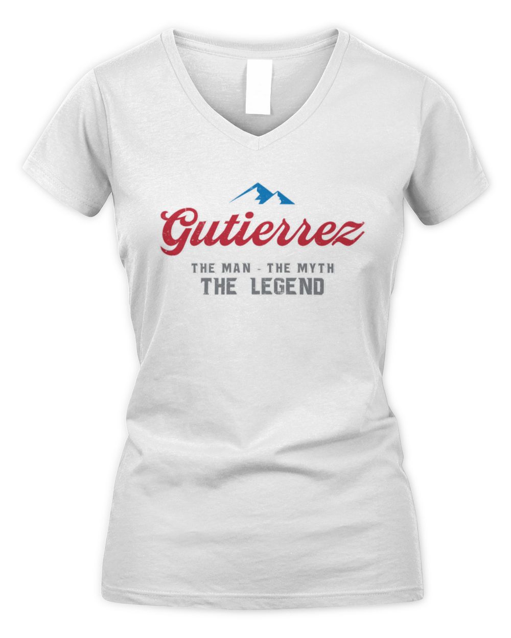 The Man The Myth The Legend Coors Light Beer T-Shirt GUTIERREZ M1-S84 / Women's V-Neck T-Shirt / white