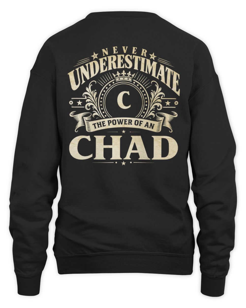 Never Underestimate Your Name Luxury Logo Shirt CHAD M1-63 / Unisex Sweatshirt / black