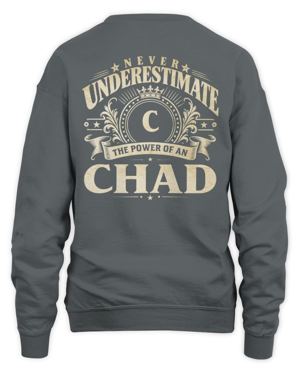 Never Underestimate Your Name Luxury Logo Shirt CHAD M1-63 / Unisex Sweatshirt / charcoal