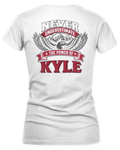 Never Underestimate Your Name Eagle Mountain Shirt KYLE M1-61 / Women's V-Neck T-Shirt / white