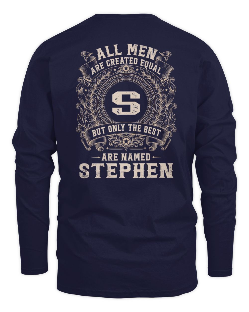 All Men Are Created Equal Cool Logo Shirt STEPHEN M1-60 / Men's Long Sleeved T-Shirt / navy