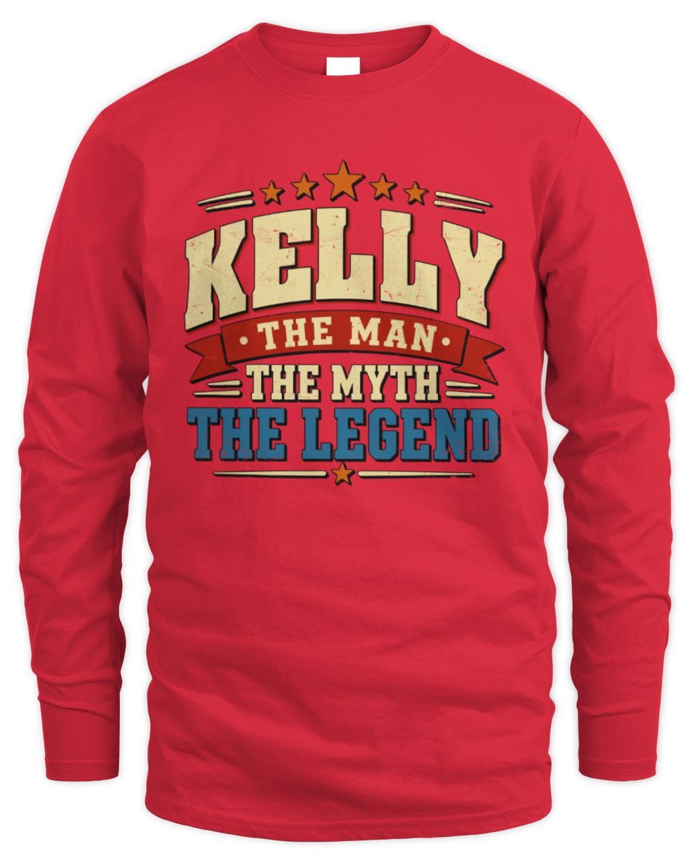 The Man The Myth The Legend Ribbon Vintage T-Shirt KELLY M1-56 / Men's Long Sleeved T-Shirt / red