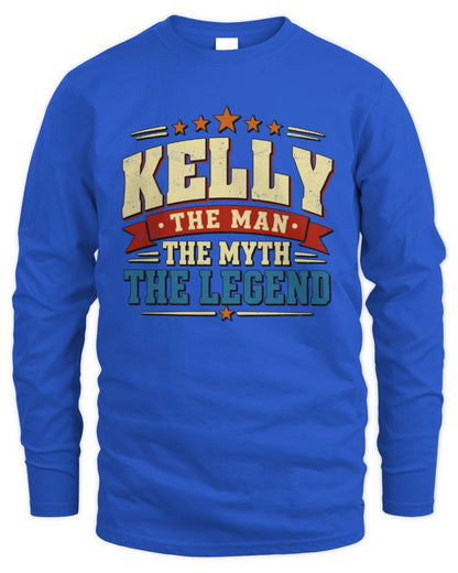 The Man The Myth The Legend Ribbon Vintage T-Shirt KELLY M1-56 / Men's Long Sleeved T-Shirt / royal