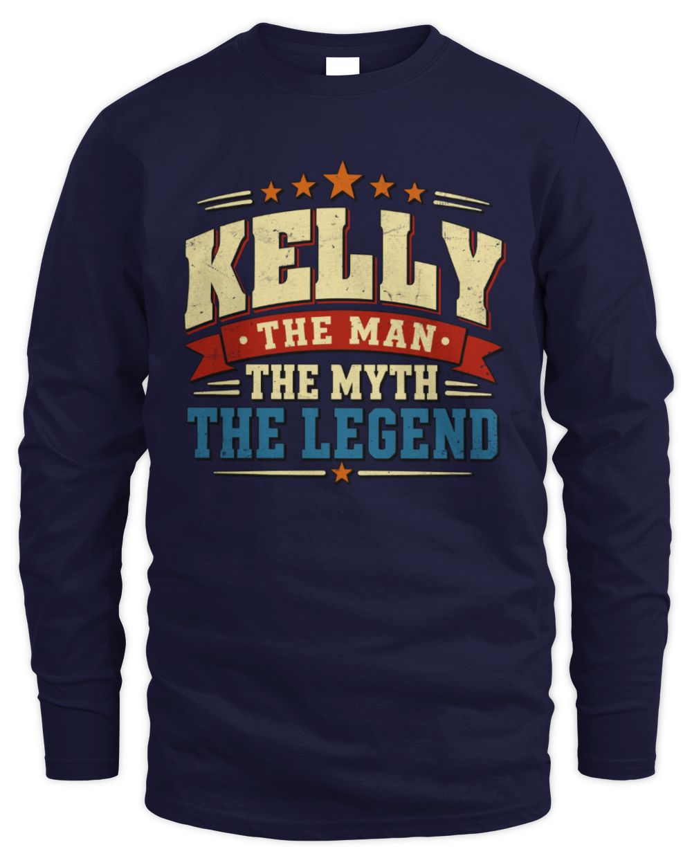 The Man The Myth The Legend Ribbon Vintage T-Shirt KELLY M1-56 / Men's Long Sleeved T-Shirt / navy