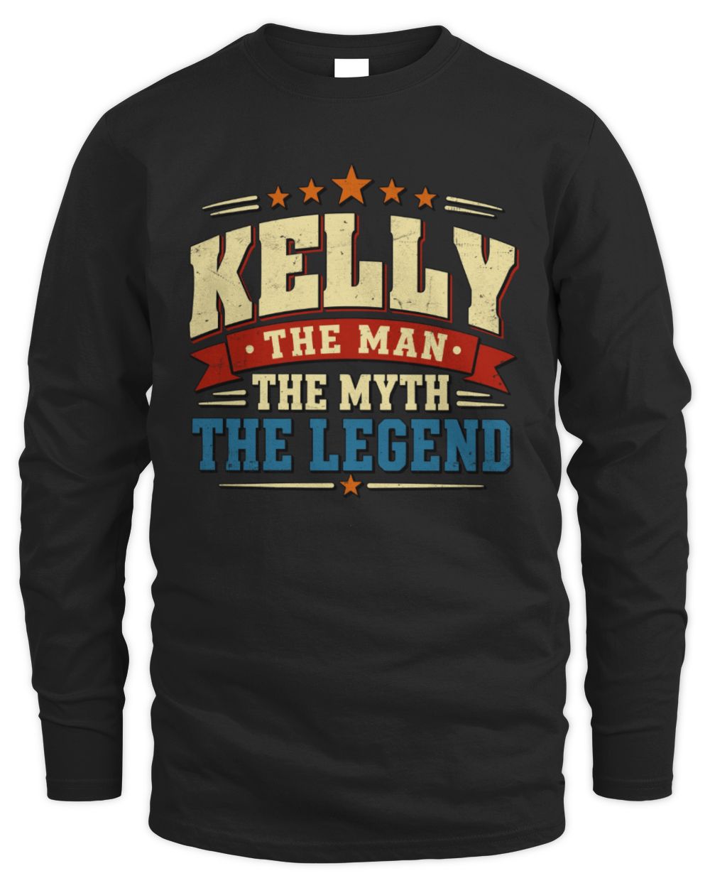 The Man The Myth The Legend Ribbon Vintage T-Shirt KELLY M1-56 / Men's Long Sleeved T-Shirt / black