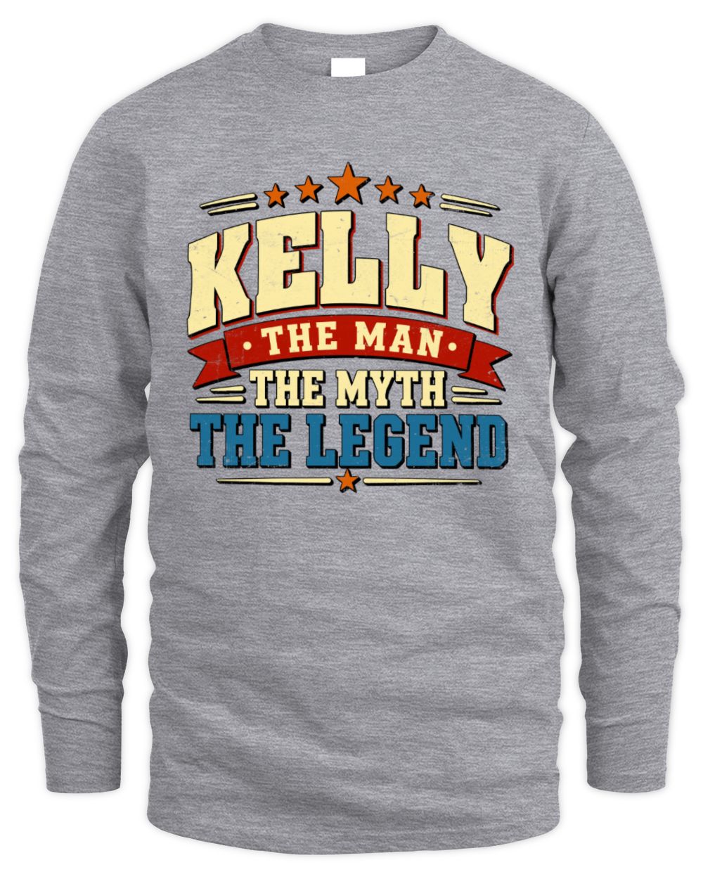 The Man The Myth The Legend Ribbon Vintage T-Shirt KELLY M1-56 / Men's Long Sleeved T-Shirt / sport grey
