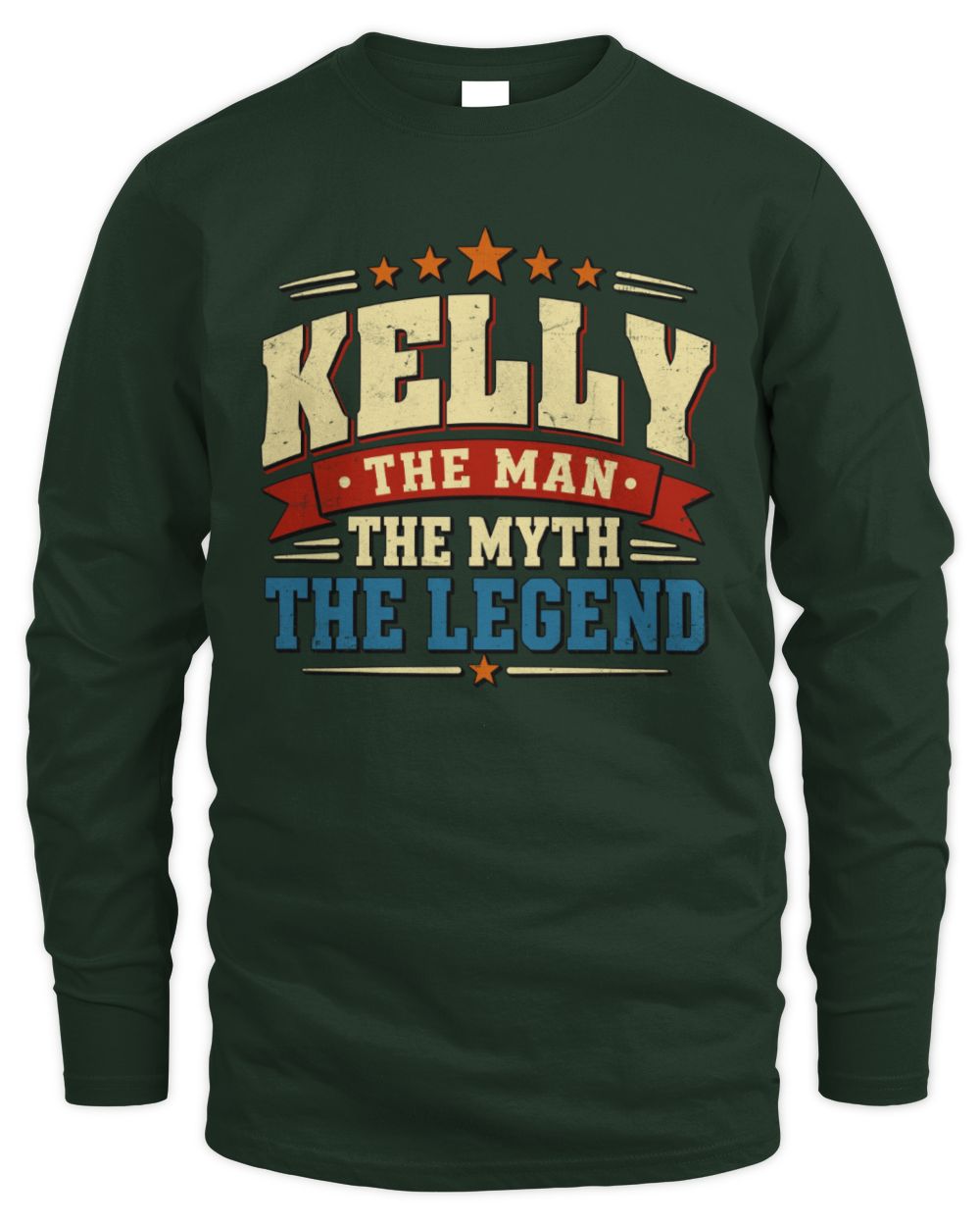 The Man The Myth The Legend Ribbon Vintage T-Shirt KELLY M1-56 / Men's Long Sleeved T-Shirt / forest green
