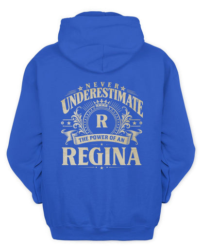 Never Underestimate Your Name Luxury Logo Shirt REGINA M1-63 / Unisex Hoodie / royal