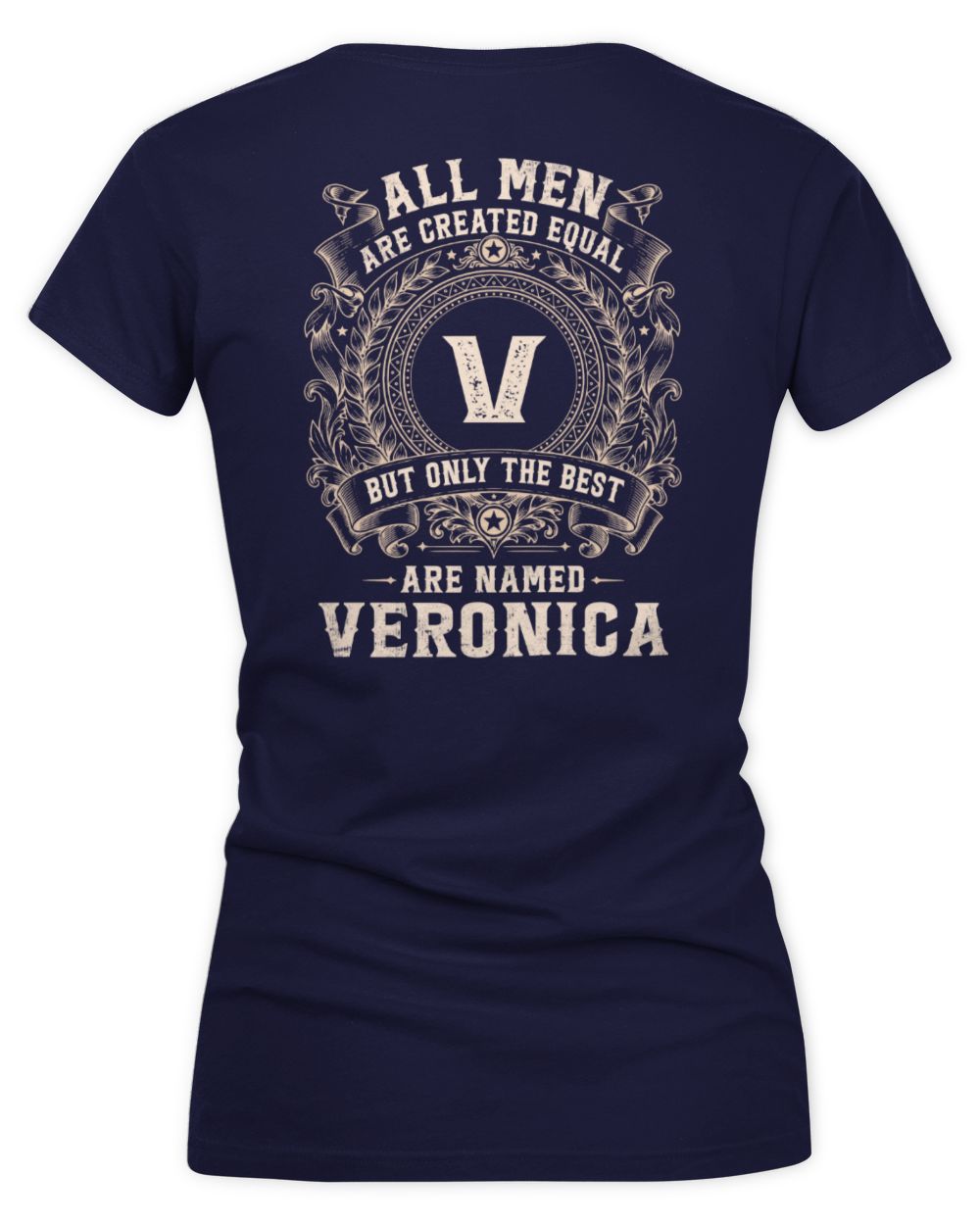 All Men Are Created Equal Cool Logo Shirt VERONICA M1-60 / Women's V-Neck T-Shirt / navy