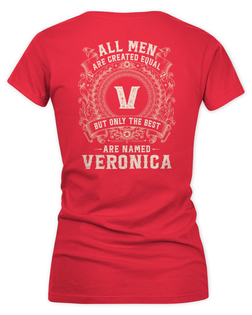 All Men Are Created Equal Cool Logo Shirt VERONICA M1-60 / Women's V-Neck T-Shirt / red