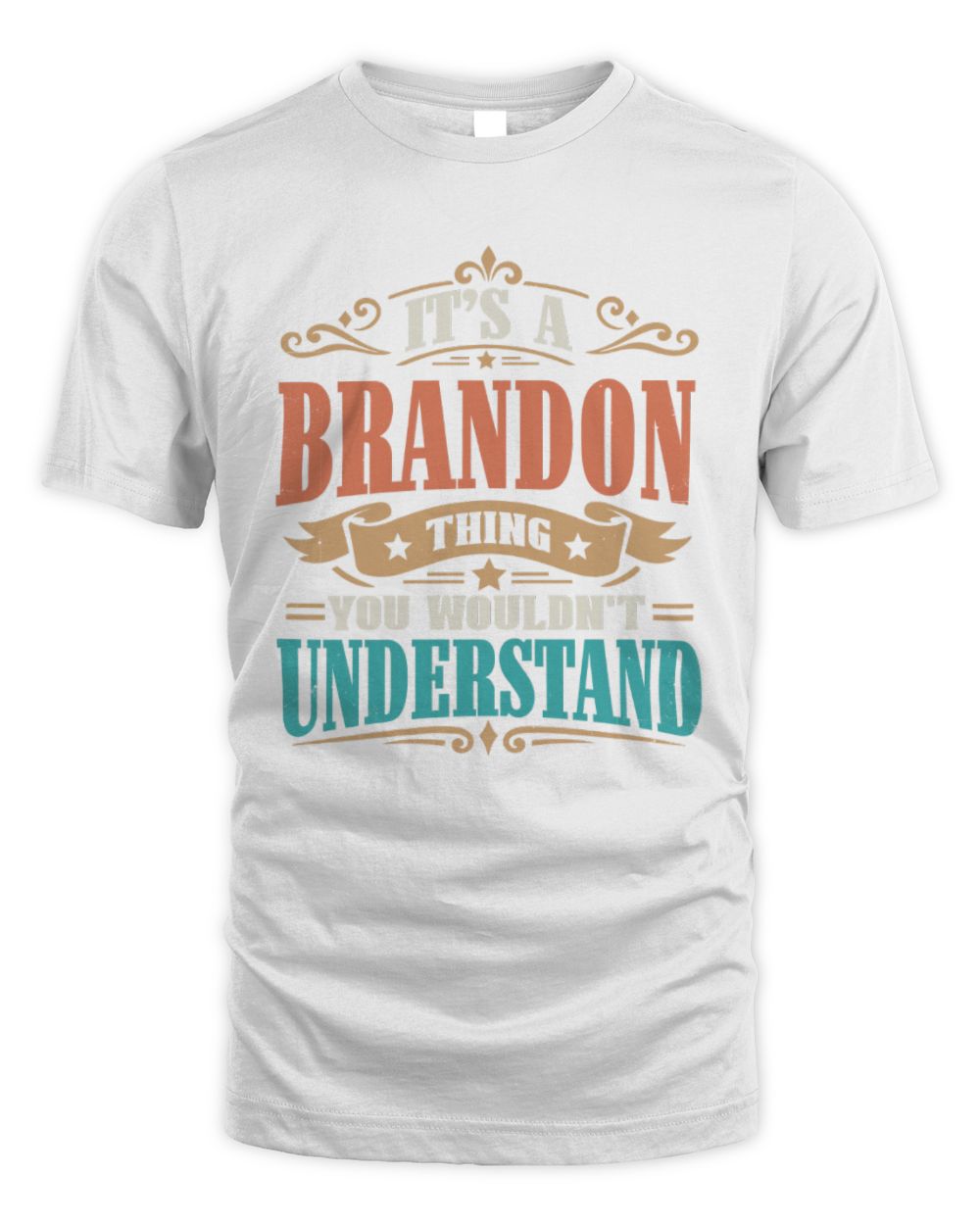 It’s a Name Thing Personalized Retro T-Shirt BRANDON M1-47 / Unisex Standard T-Shirt / white