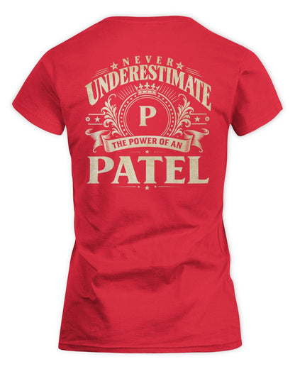 Never Underestimate Your Name Luxury Logo Shirt PATEL M1-63 / Women's Standard T-Shirt / red