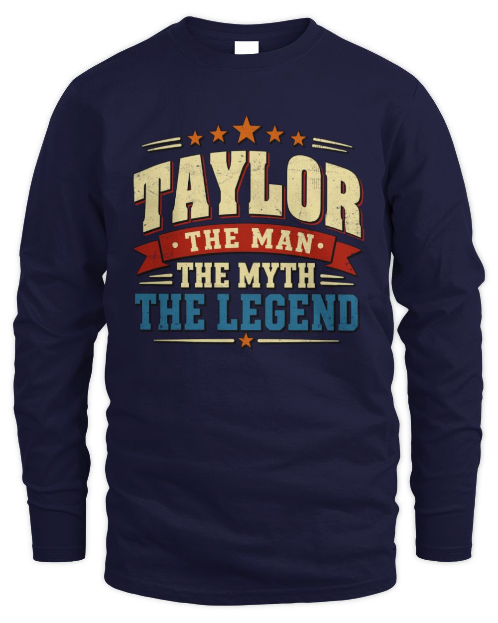 The Man The Myth The Legend Ribbon Vintage T-Shirt TAYLOR M1-56 / Men's Long Sleeved T-Shirt / navy