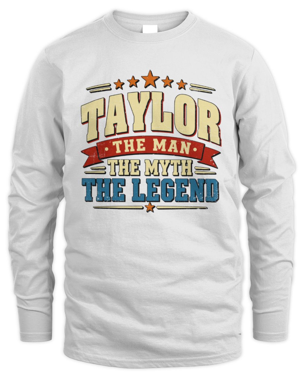 The Man The Myth The Legend Ribbon Vintage T-Shirt TAYLOR M1-56 / Men's Long Sleeved T-Shirt / white