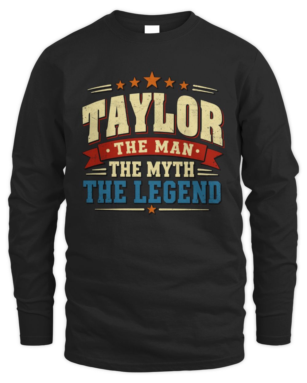 The Man The Myth The Legend Ribbon Vintage T-Shirt TAYLOR M1-56 / Men's Long Sleeved T-Shirt / black