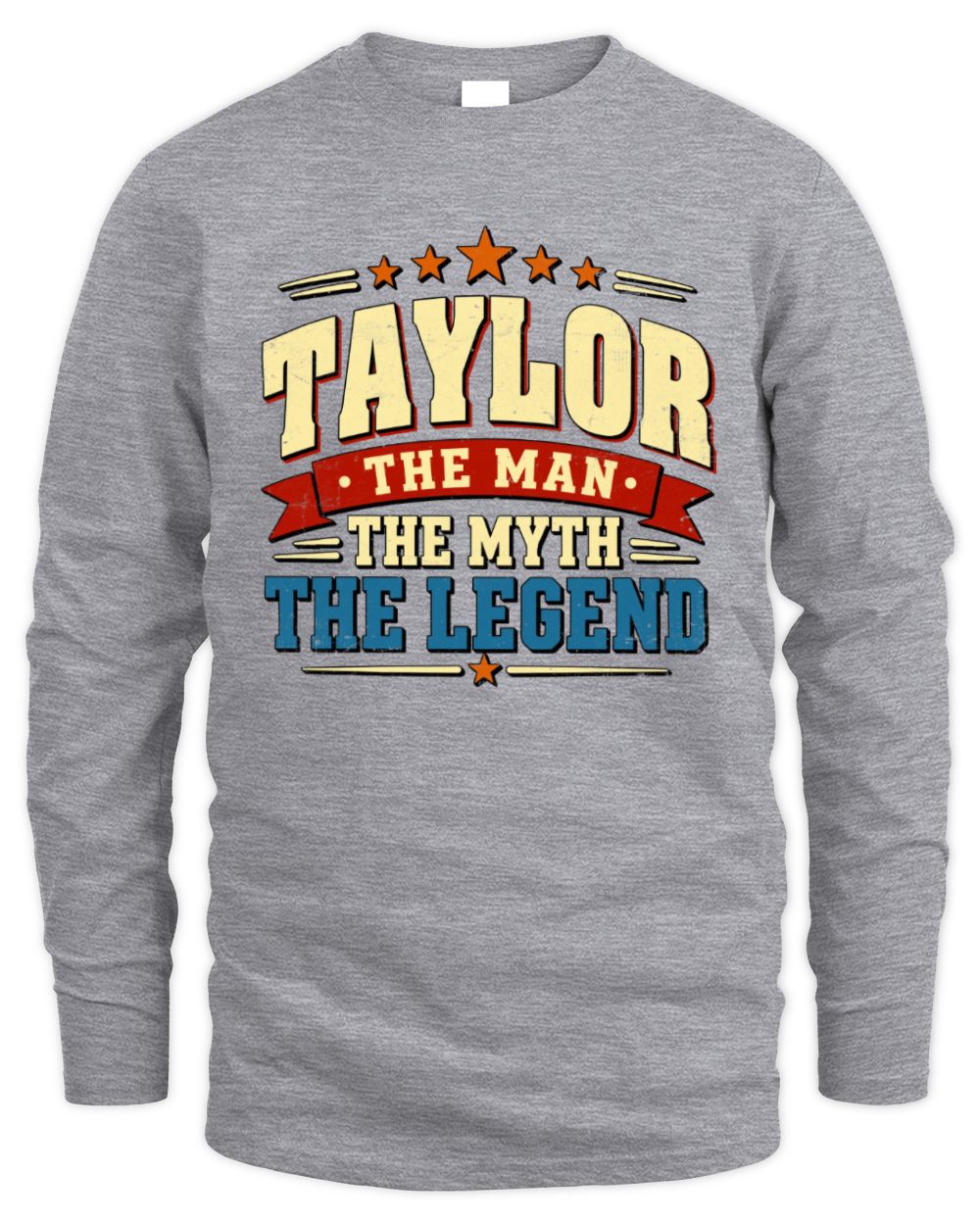 The Man The Myth The Legend Ribbon Vintage T-Shirt TAYLOR M1-56 / Men's Long Sleeved T-Shirt / sport grey
