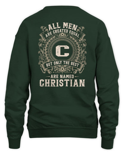 All Men Are Created Equal Cool Logo Shirt CHRISTIAN M1-60 / Unisex Sweatshirt / forest green